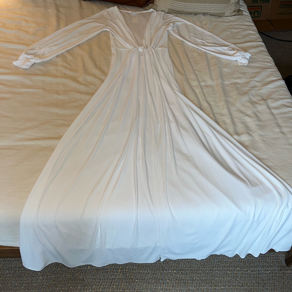 LIX Grecian White Maxi Dress Size S